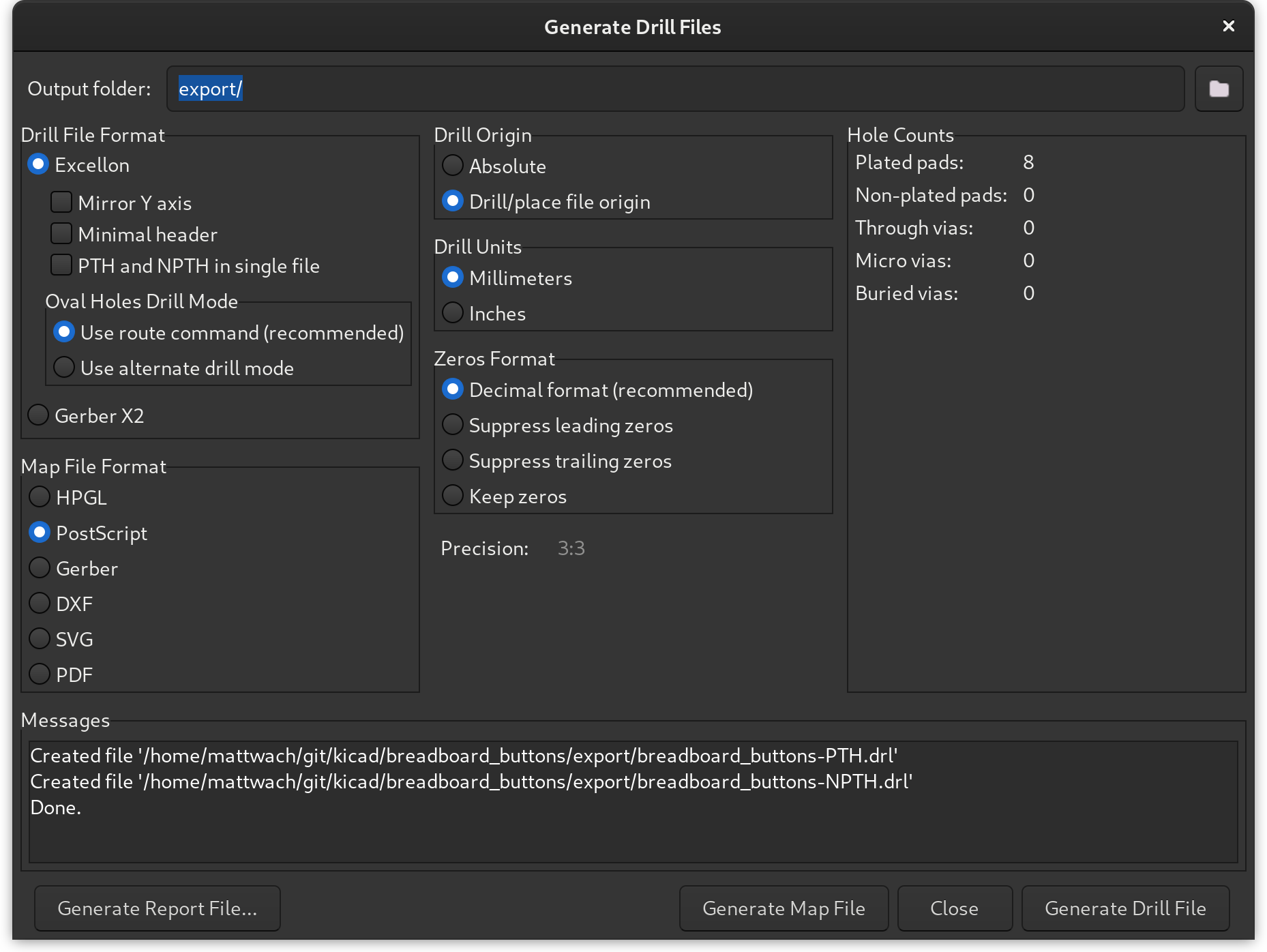 generate drill files