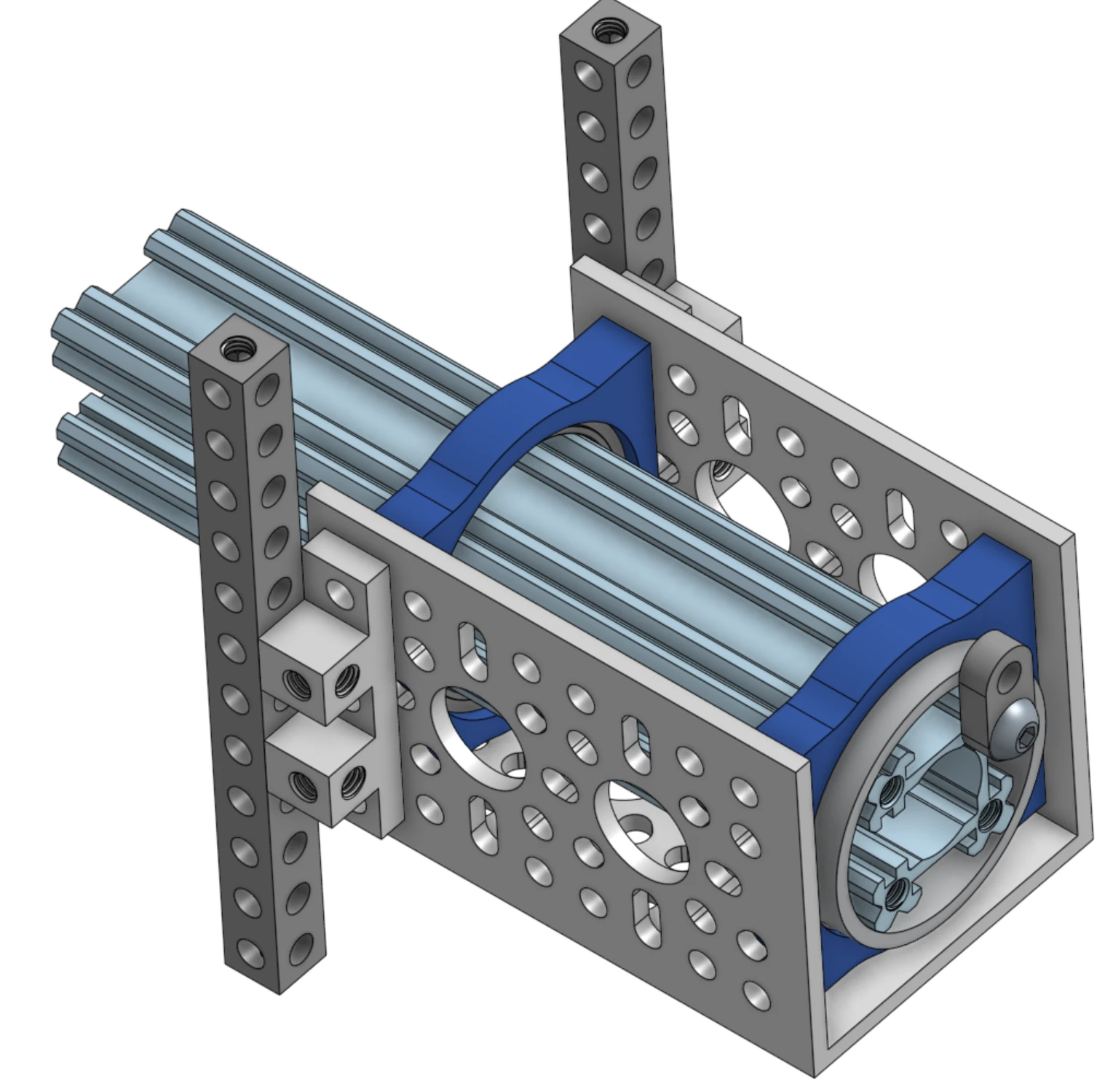 inserting the rocker-bogie axis into the body axis assembly