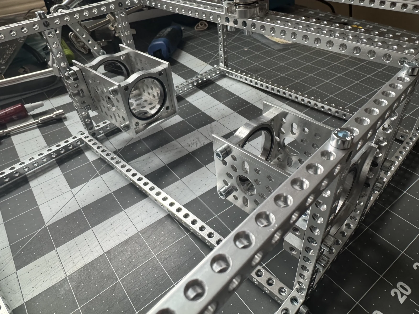 bearing support structures installed