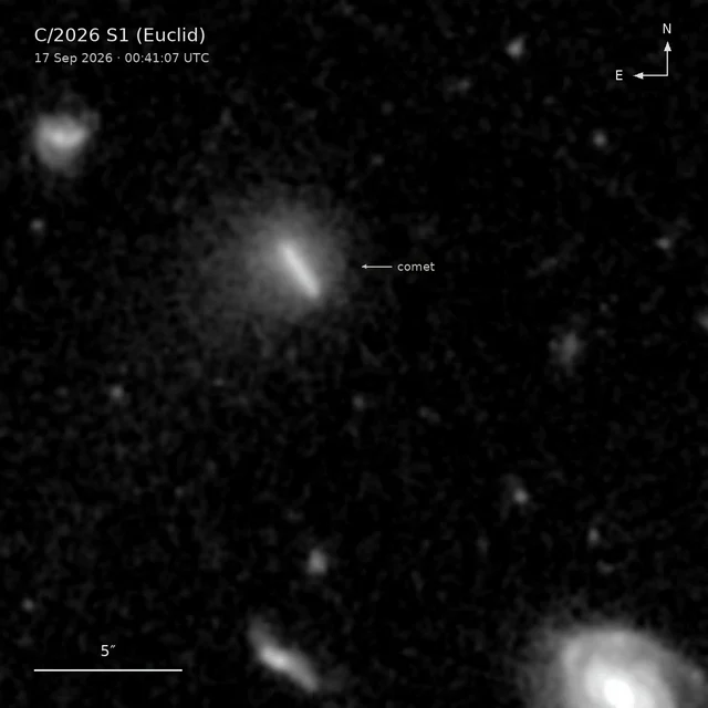 A genuine September 17 Euclid sequence frame marks the comet and retains its 00:41:07 UTC timestamp