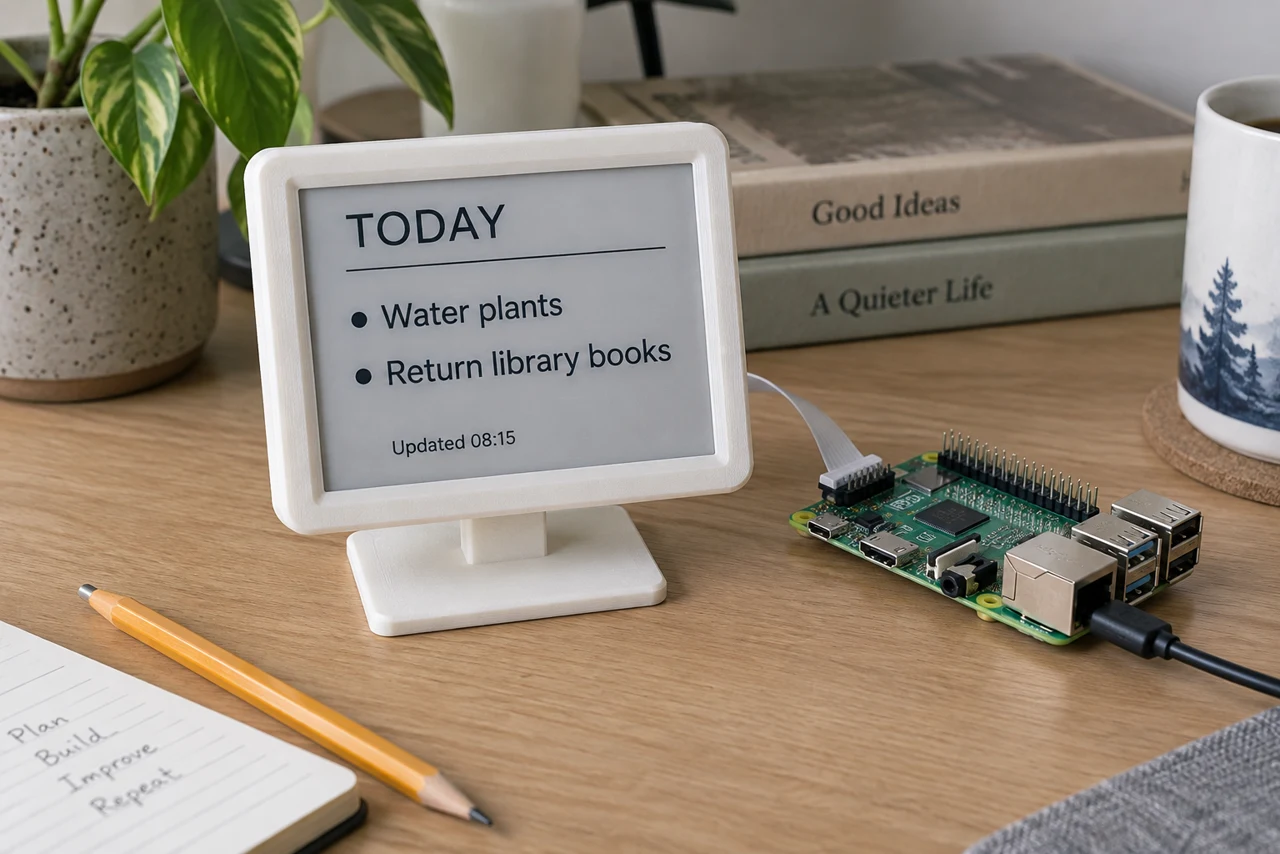 An e-paper noticeboard that admits when it is out of date