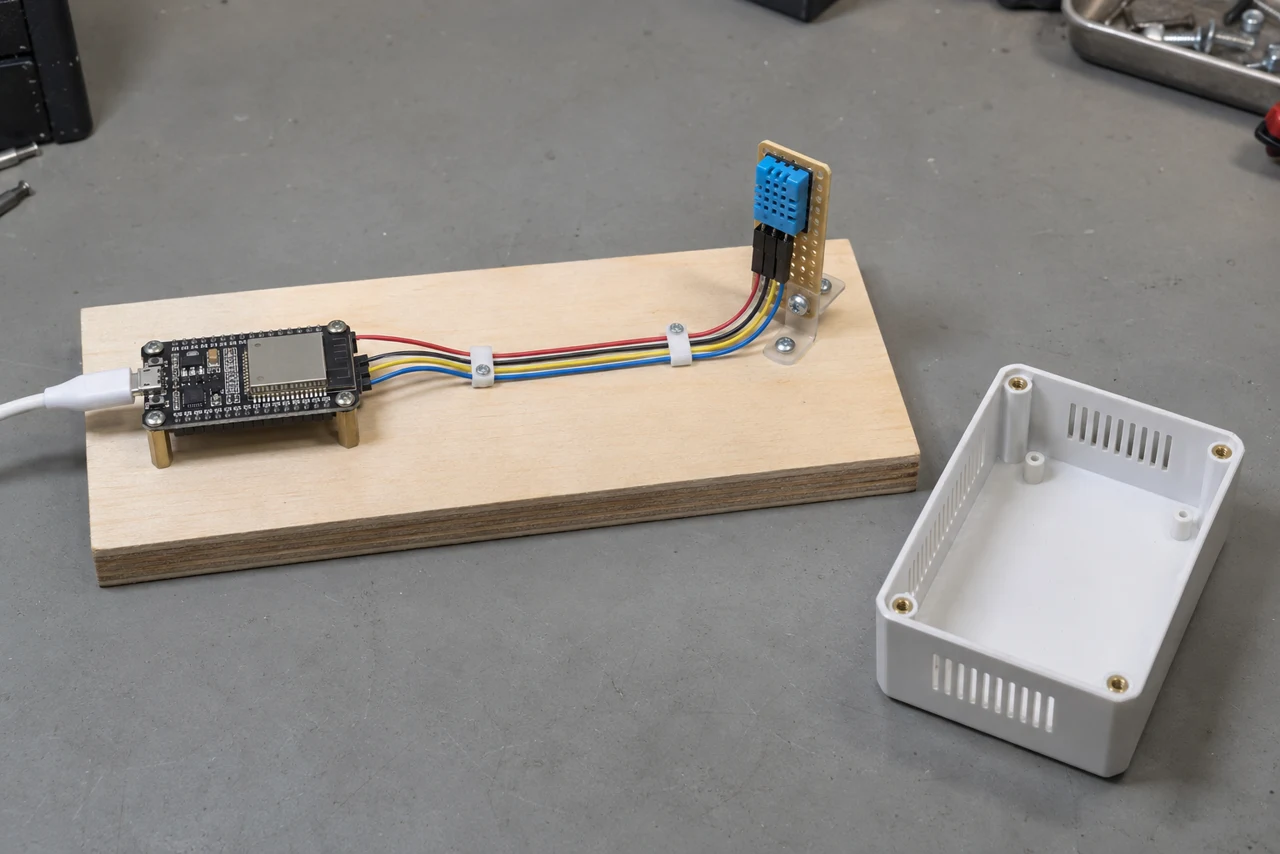 A room sensor with the heat source kept out of the way